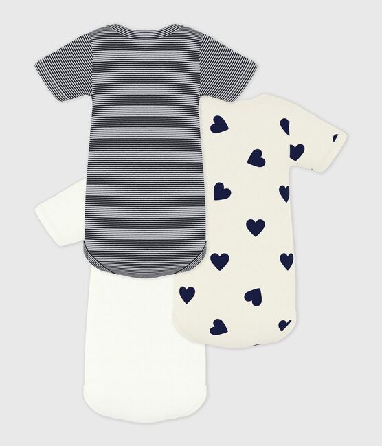 Pack of babies' short-sleeved heart print cotton bodies variante 1