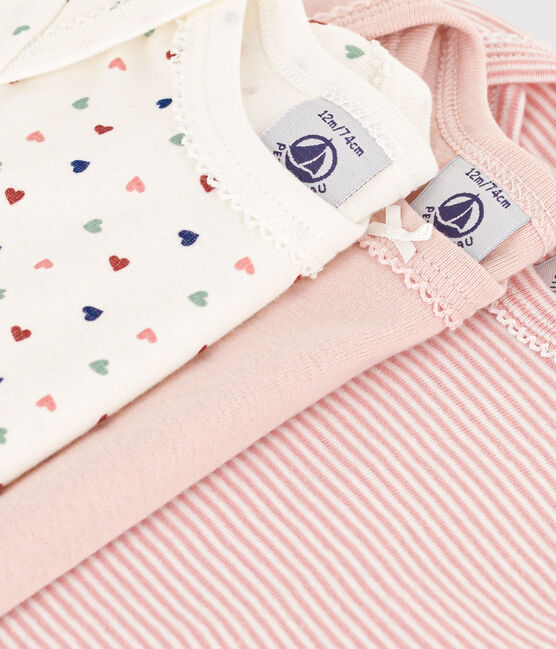 Babies' Mini-Heart Patterned Short-Sleeved Cotton Bodysuits - 3-Pack variante 1
