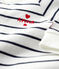 Babies' Sailor Striped Organic Cotton Fleece Jumpsuit MARSHMALLOW white/SMOKING blue