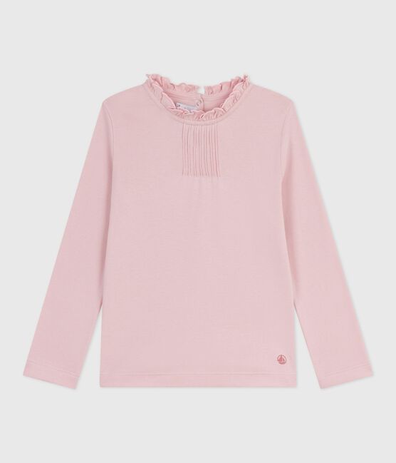 Children's long-sleeved plain cotton T-shirt JOLI pink