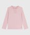 Children's long-sleeved plain cotton T-shirt JOLI pink