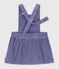 Babies' long-sleeved plain corduroy dress purple