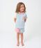 Children's short stripy buttoned cotton pyjamas white/multicolor