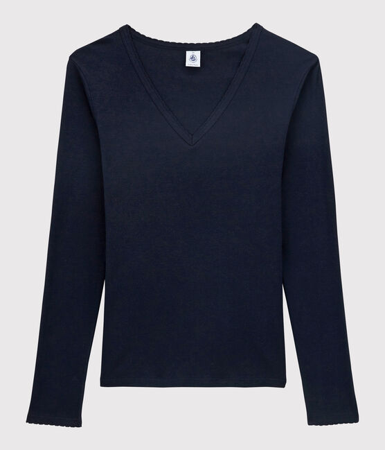 Women's Iconic Cocotte Stitch Cotton T-Shirt SMOKING blue