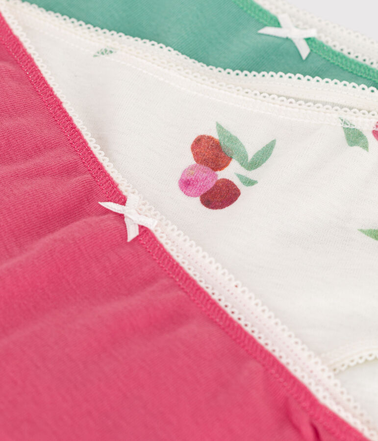 Children's fruit-print cotton  shorties - 3-pack multicolor