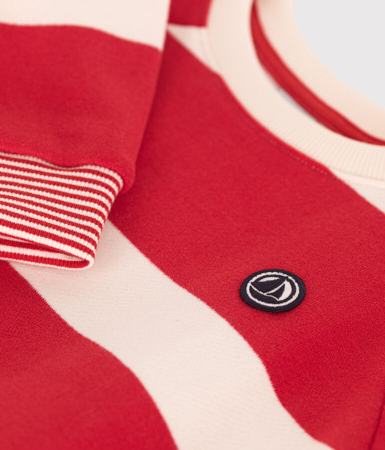 Children's unisex stripy cotton sweatshirt AURORA red/AVALANCHE