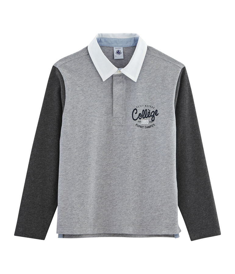 Boys' Rugby Polo Shirt grey/grey