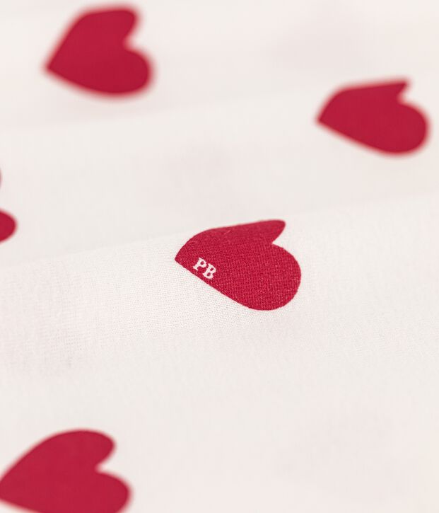 Women's cotton babydoll nightdress white/red