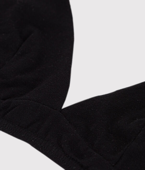 Women's spotted cotton and elastane bra BLACK black