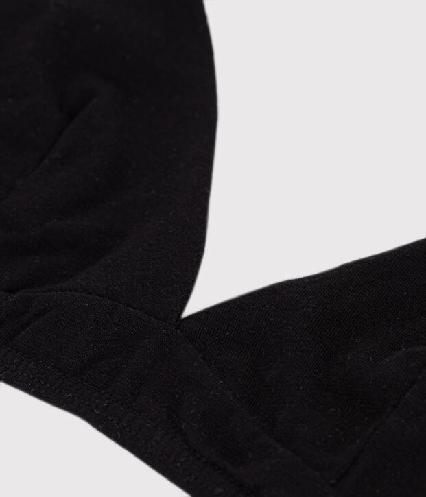 Women's spotted cotton and elastane bra black