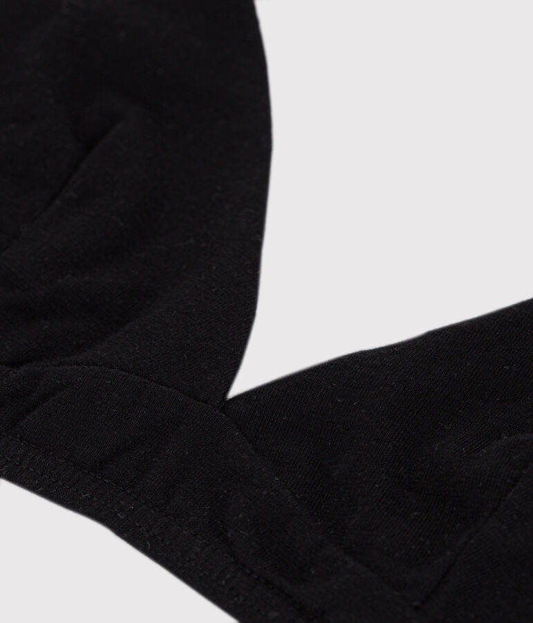 Women's spotted cotton and elastane bra black