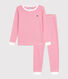 Children's stripy cotton pyjamas with snug-fitting legs