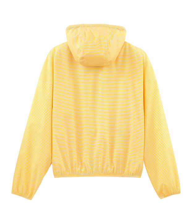 Unisex short windbreaker yellow/white