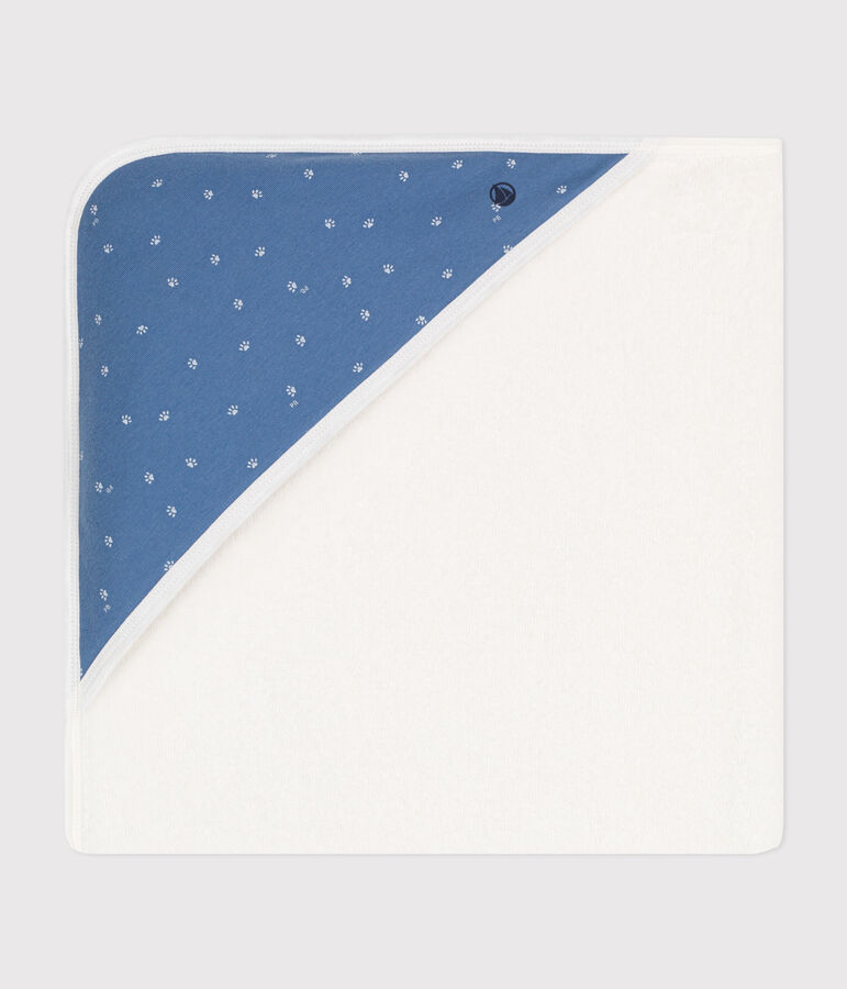 Cotton bath square blue/white