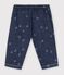 Babies' trousers in boat print denim blue/ecru