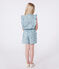 Children's sleeveless floral cotton jumpsuit PAUL blue/MARSHMALLOW white