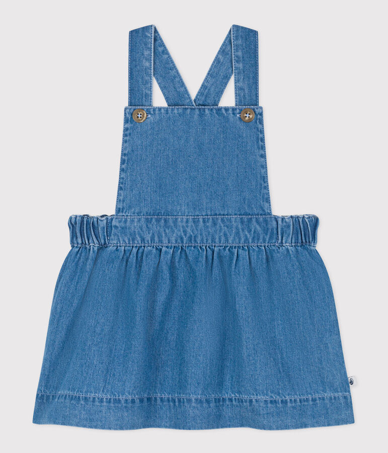 Babies' Sleeveless Light Denim Dress blue