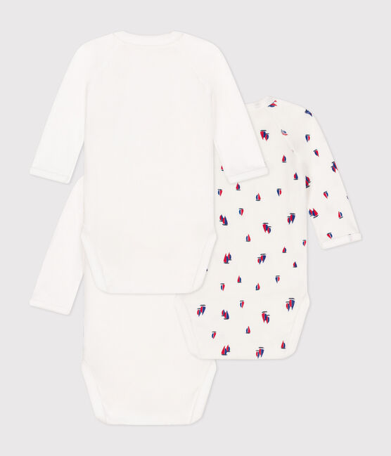 Babies' long-sleeved wrapover cotton bodysuits - 3-Pack variante 1