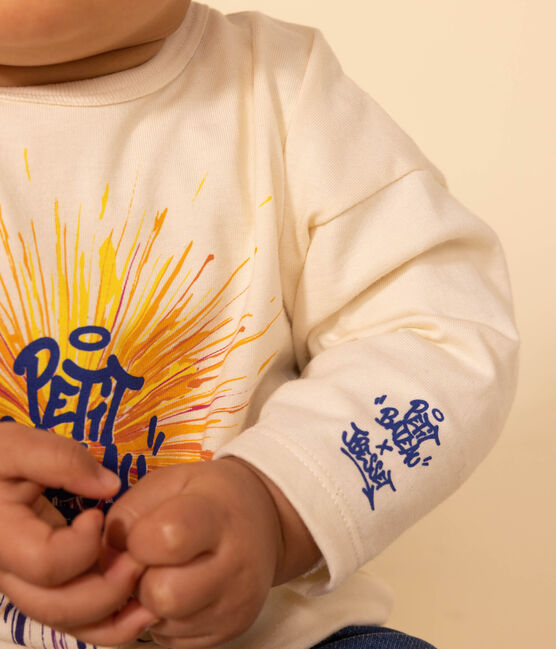 Babies' Long-Sleeved Jersey T-Shirt AVALANCHE Ecru