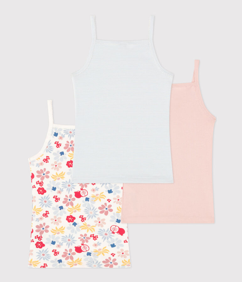 Children's Floral Cotton Vests - 3-Pack multicolor