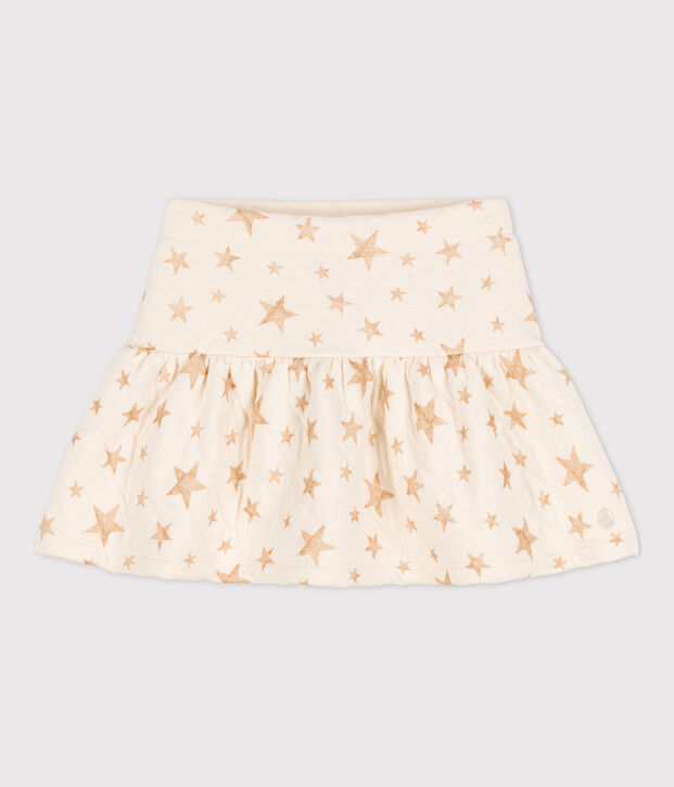 Girls' Tube-Knit Patterned Skirt Ecru