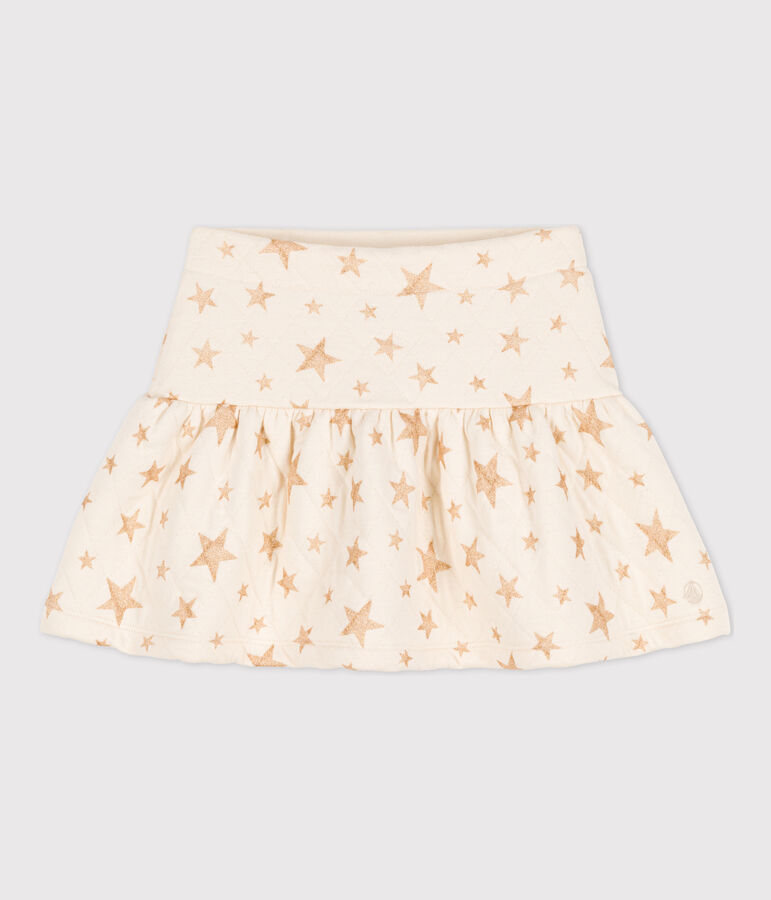 Girls' Tube-Knit Patterned Skirt Ecru