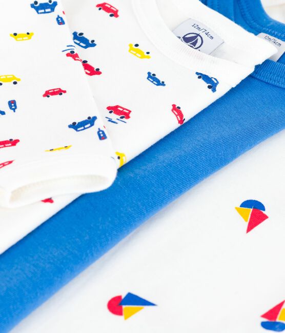 Pack of long-sleeved printed cotton bodies for babies variante 1