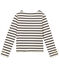 Girl's long-sleeved sailor top in heavyweight jersey MARSHMALLOW white/SMOKING blue