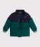 Children's plain colourblock puffer jacket green/blue