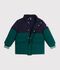 Children's plain colourblock puffer jacket green/blue