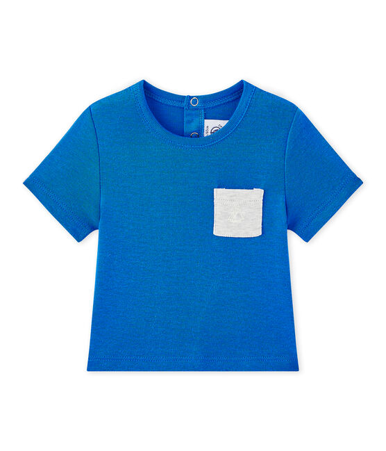 Baby boy's plain T-shirt PERSE blue