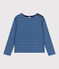 Women's Buttoned Cotton Breton Top BEACH blue/MEDIEVAL