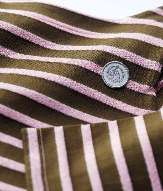 Girls' Cotton Breton Top green/CHARME BRILLANT