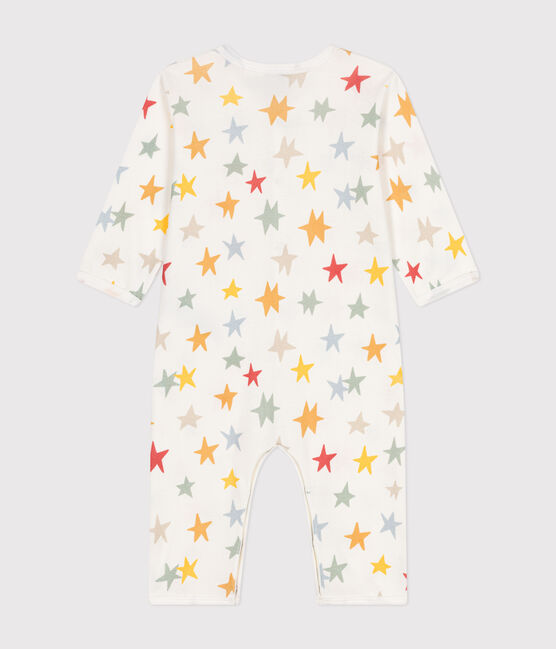 Babies' printed cotton footless pyjama suit MARSHMALLOW white/MULTICO white