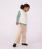 Children's sleeveless wool and cotton cable-knit jumper white