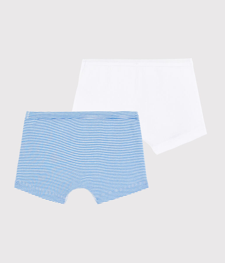 Boys' Ribbed Blue Pinstriped Boxer Shorts - 2-Piece Set variante 1