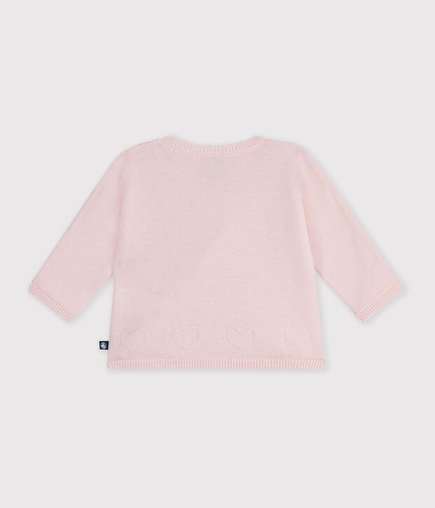 Babies' wool and cotton knit wrapover top BARELY