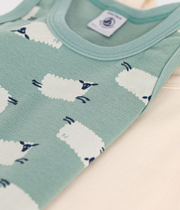 Children's cotton sheep vest tops - 2-Pack multicolor