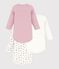 Pack of babies' long-sleeved blueberry-print cotton bodies multicolor