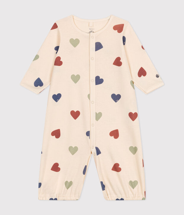 Babies' Cotton Jumpsuit/Sleeping Bag Ecru/multicolor