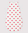 Babies' 2 TOG heart-patterned cotton sleeping bag MARSHMALLOW white/TERKUIT red