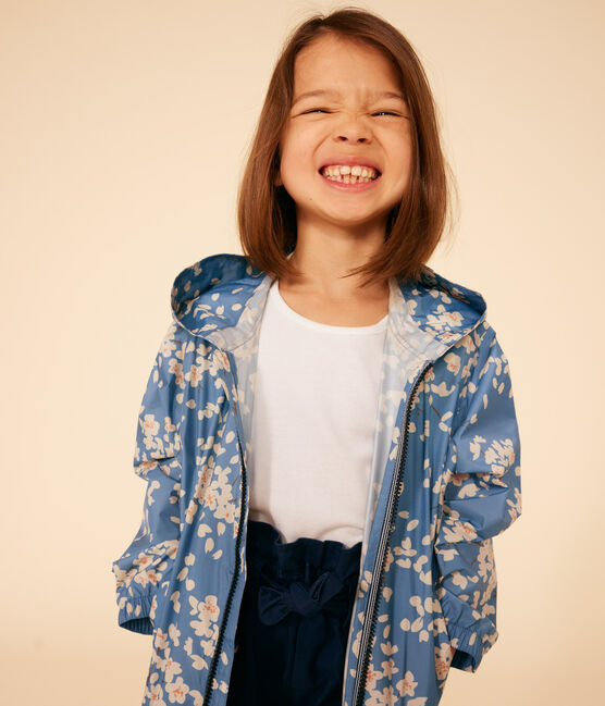 Girls' Lightweight Windbreaker BEACH blue/MULTICO