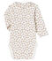 Newborn Baby Girls' Long-Sleeved Ribbed Bodysuit MARSHMALLOW white/CHARME pink/MULTICO