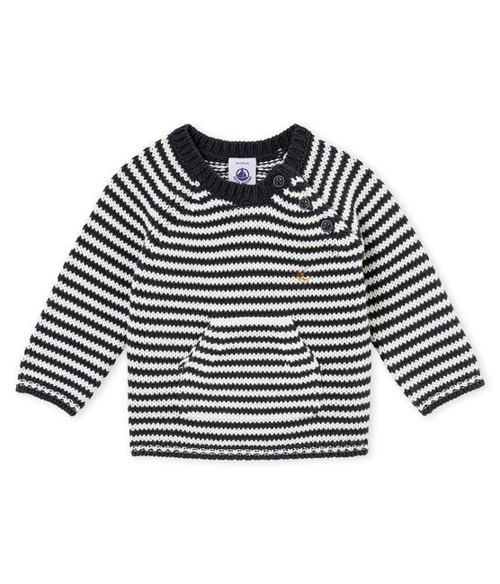 Baby boy's milleraies sweater CAPECOD grey/MARSHMALLOW white