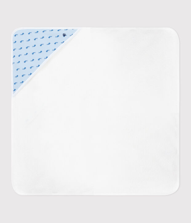 Babies' cotton bath wrap blue/blue