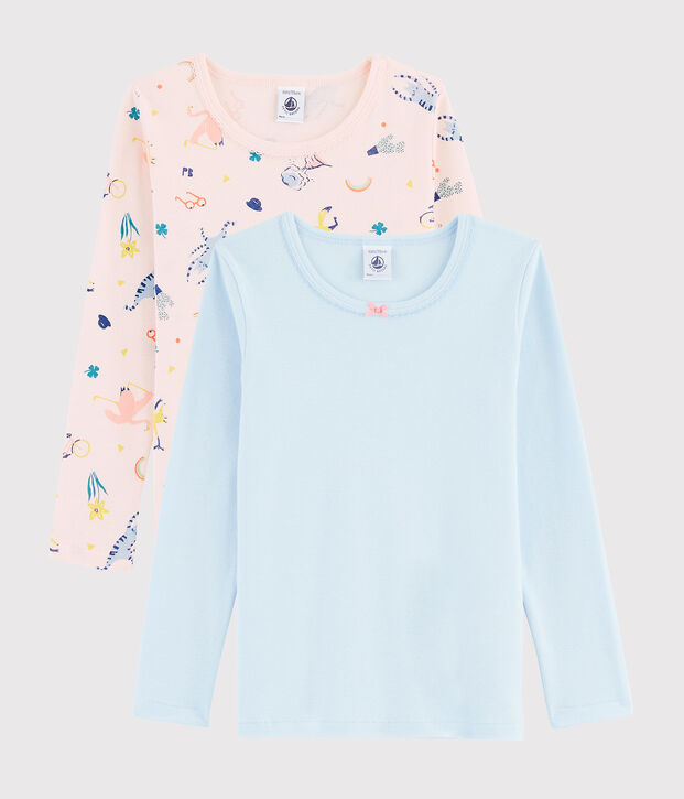 Girls' Long-Sleeved Yoga Animals T-Shirt - 2-Piece Set multicolor