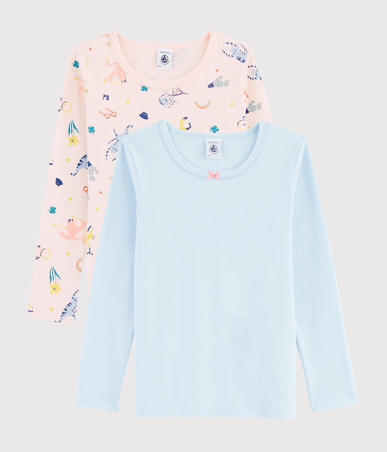 Girls' Long-Sleeved Yoga Animals T-Shirt - 2-Piece Set multicolor