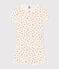 Girls' Orangette Themed Cotton Short Pyjamas MARSHMALLOW white/MULTICO white