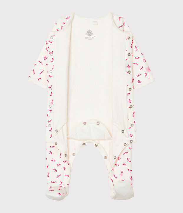 Baby Girls' Tube Knit Bodyjama white/pink