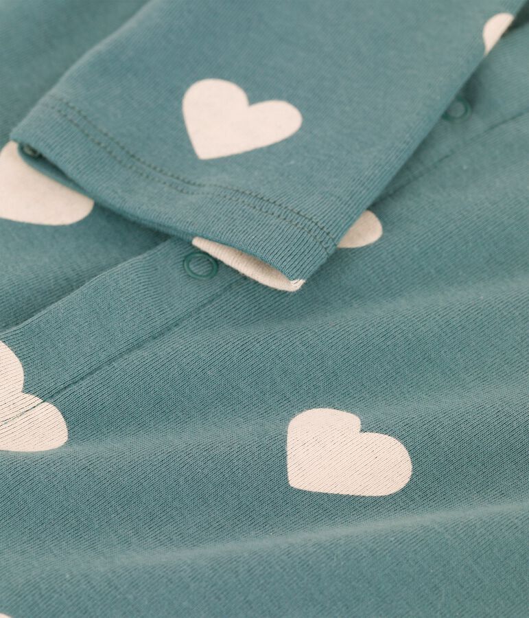 Girls' Print Cotton Cardigan BRUT green/AVALANCHE white